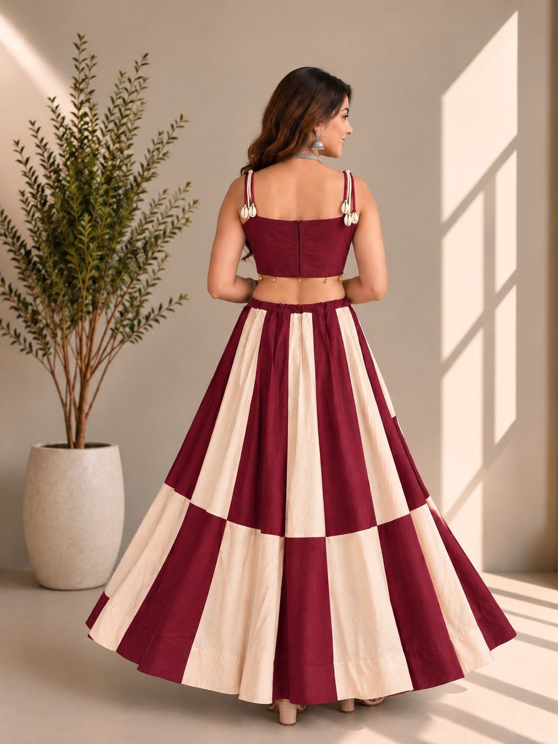 Beautiful Strip Design Navratri Chaniya Choli - Threads by Deepika